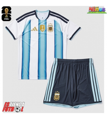 Argentina Primera Equipación Niños Mundial 2026 Manga Corta (+ Pantalones cortos)